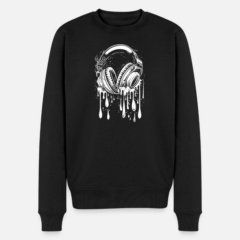 Casque d’écoute avec gouttes - Pull Premium bio Homme - noir