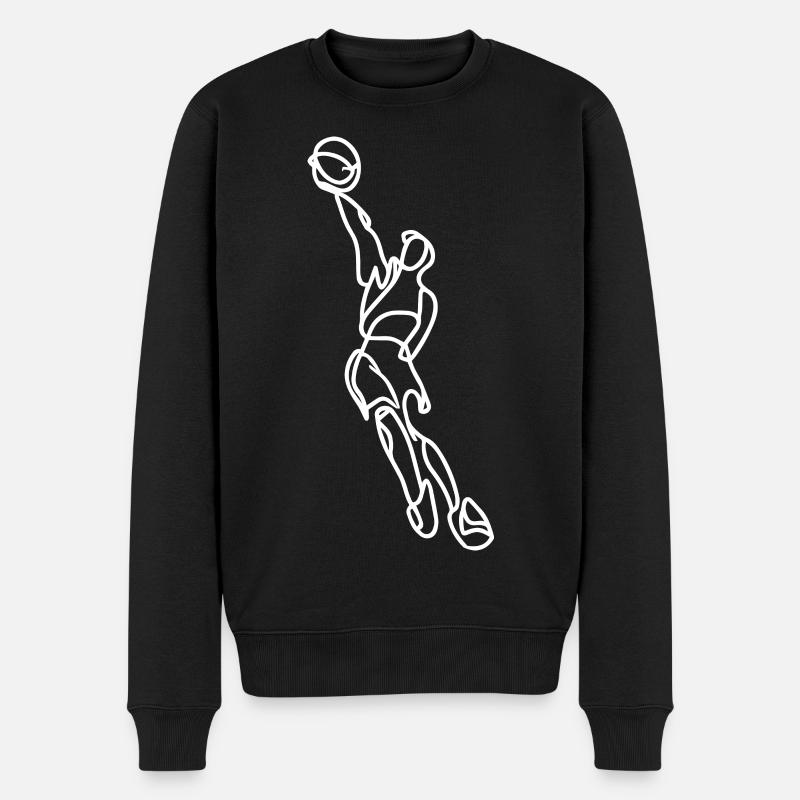 Basketballspieler - Männer Premium Bio Pullover - Schwarz