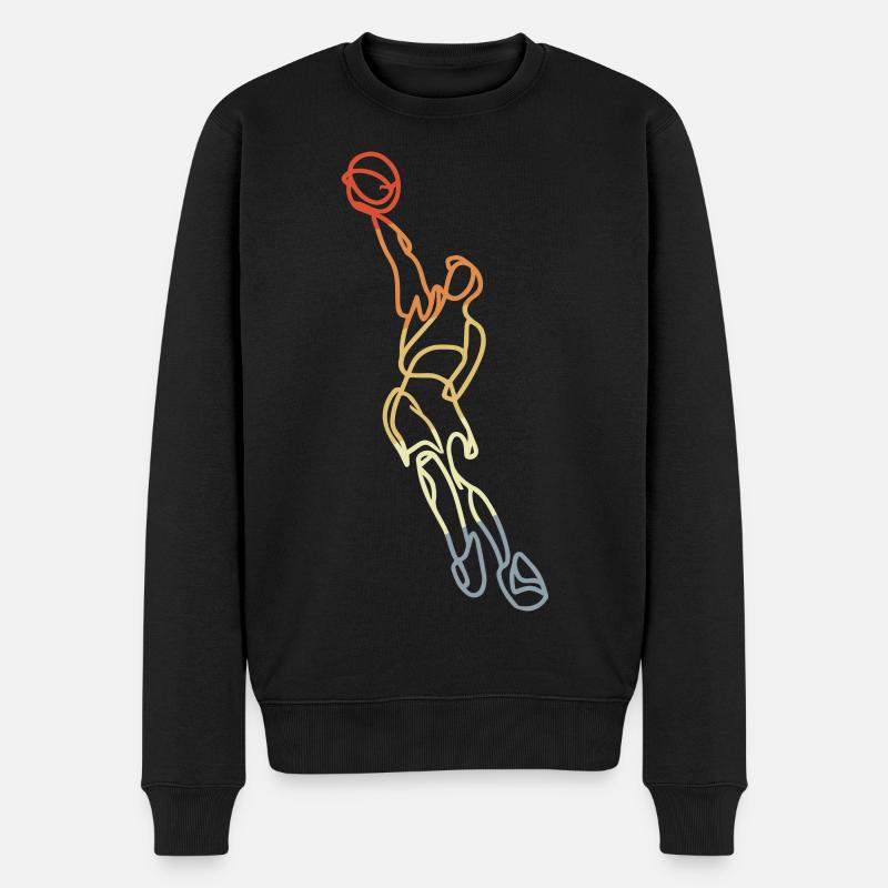 Basketball Retro - Männer Premium Bio Pullover - Schwarz
