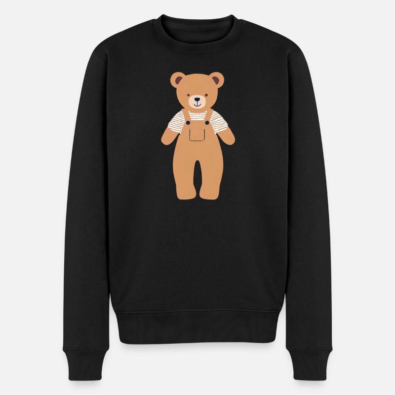 Teddy - Männer Premium Bio Pullover - Schwarz