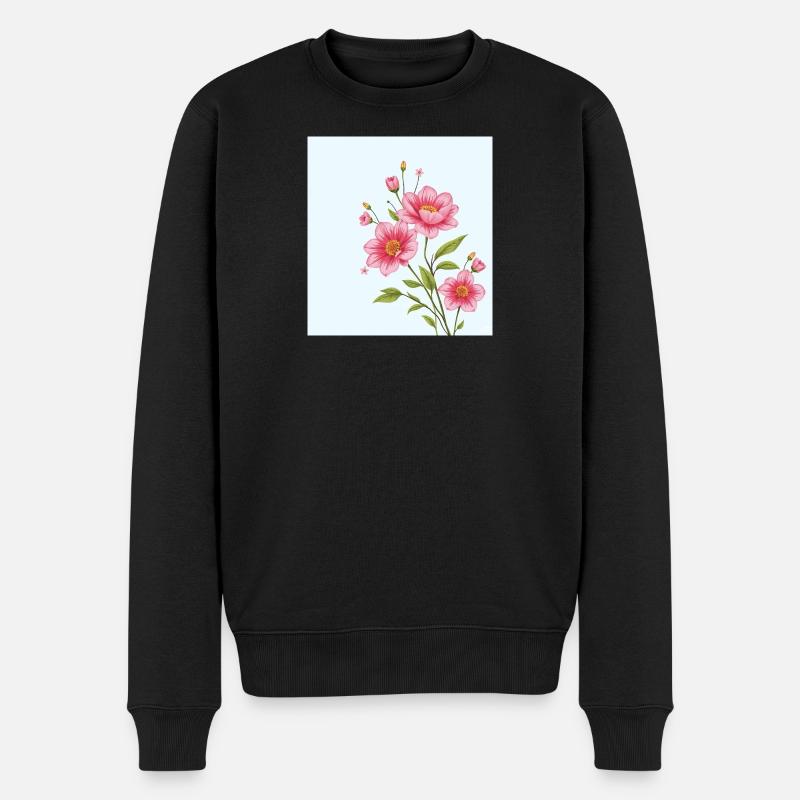 Flower - Männer Premium Bio Pullover - Schwarz