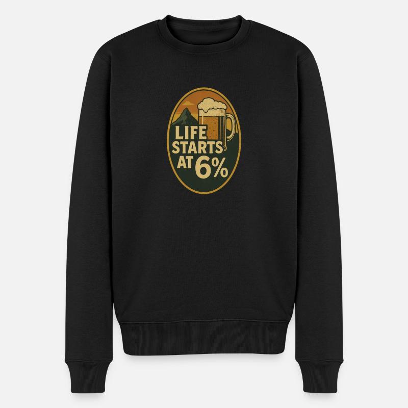La vie commence à 6 % - Pull Premium bio Homme - noir