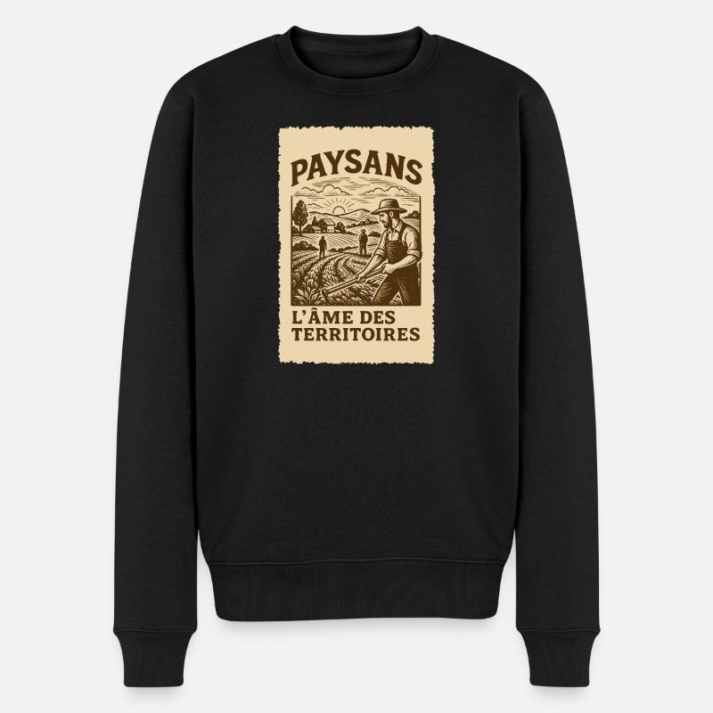 Die Bauern, die Seele der Territorien - Männer Premium Bio Pullover - Schwarz