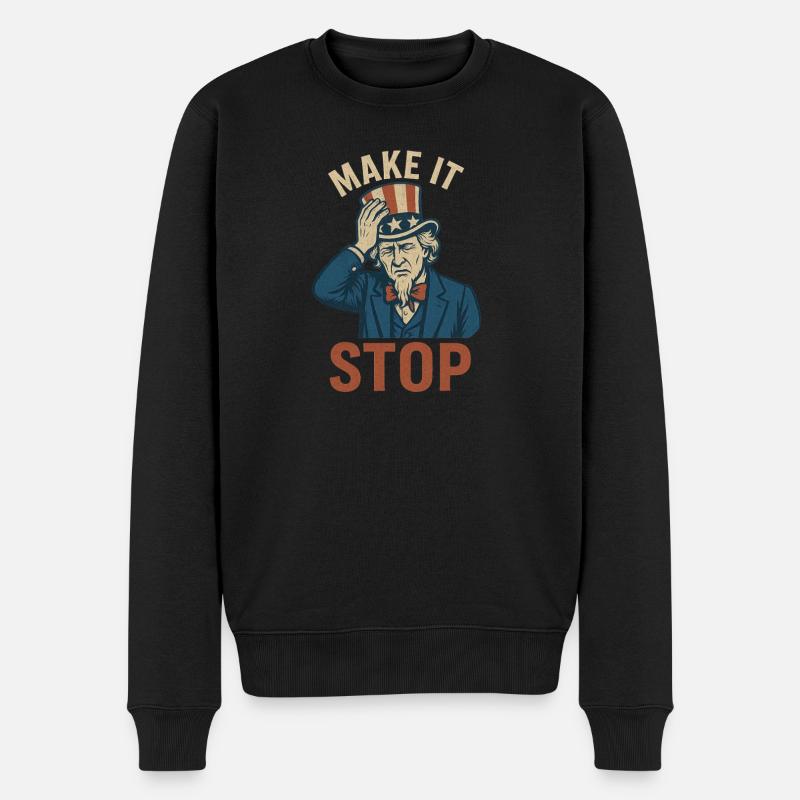 Mach es politisch aufhören - Männer Premium Bio Pullover - Schwarz