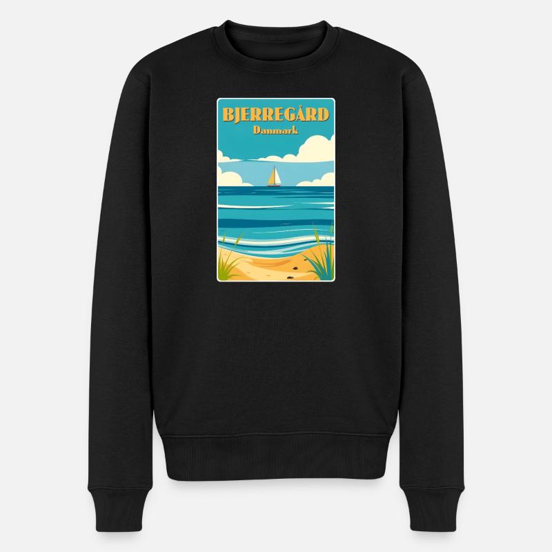 Bjerregard Dänemark - Männer Premium Bio Pullover - Schwarz