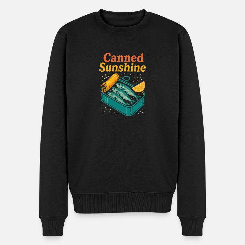 Canned Sunshine – Sardine Pop‑Art Tee - Männer Premium Bio Pullover - Schwarz