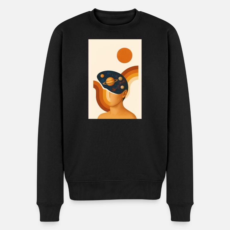 Abstraktes Genie - Männer Premium Bio Pullover - Schwarz