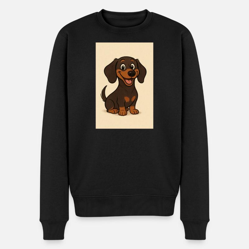 Teckel heureux - Pull Premium bio Homme - noir