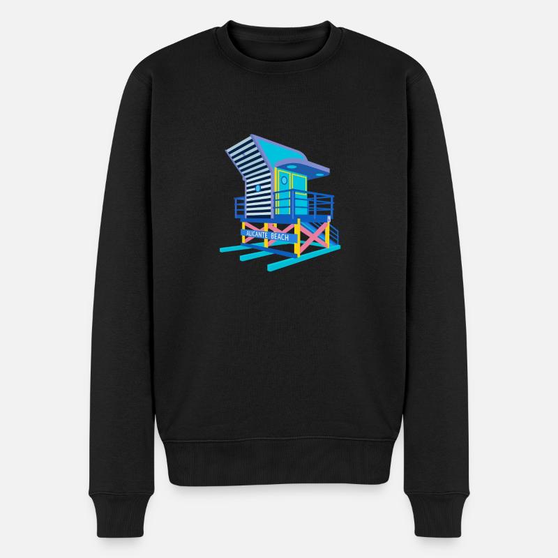 Strandstand in Alicante - Männer Premium Bio Pullover - Schwarz