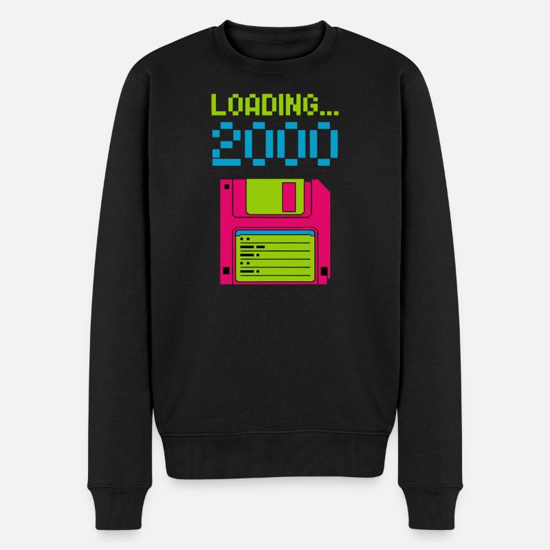 Loading 2000 Disketten-Design Retro Pixel Design - Männer Premium Bio Pullover - Schwarz