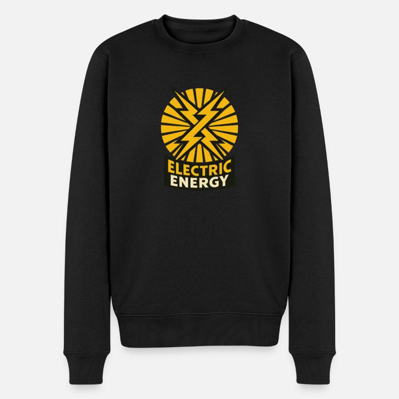 Electric Energy Blitz Strom - Männer Premium Bio Pullover - Schwarz