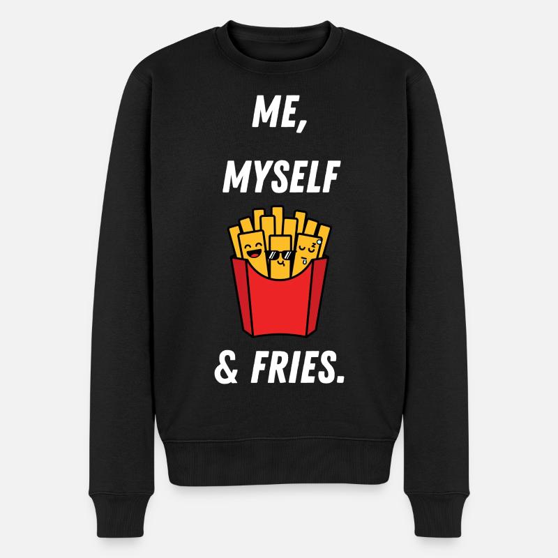 Kunterbunte Fries mit Persönlichkeit - Männer Premium Bio Pullover - Schwarz