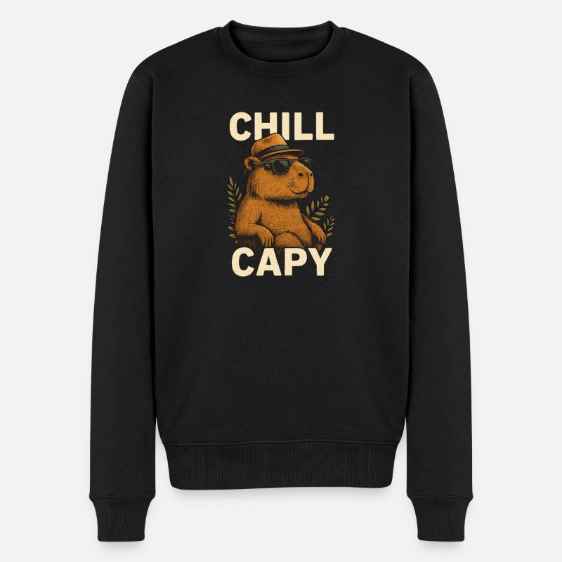 Chill Capybara Style - Pull Premium bio Homme - noir