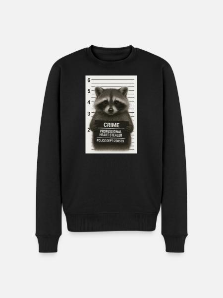Raccoon – heart theft with a system - Men's Premium Organic Jumper - black