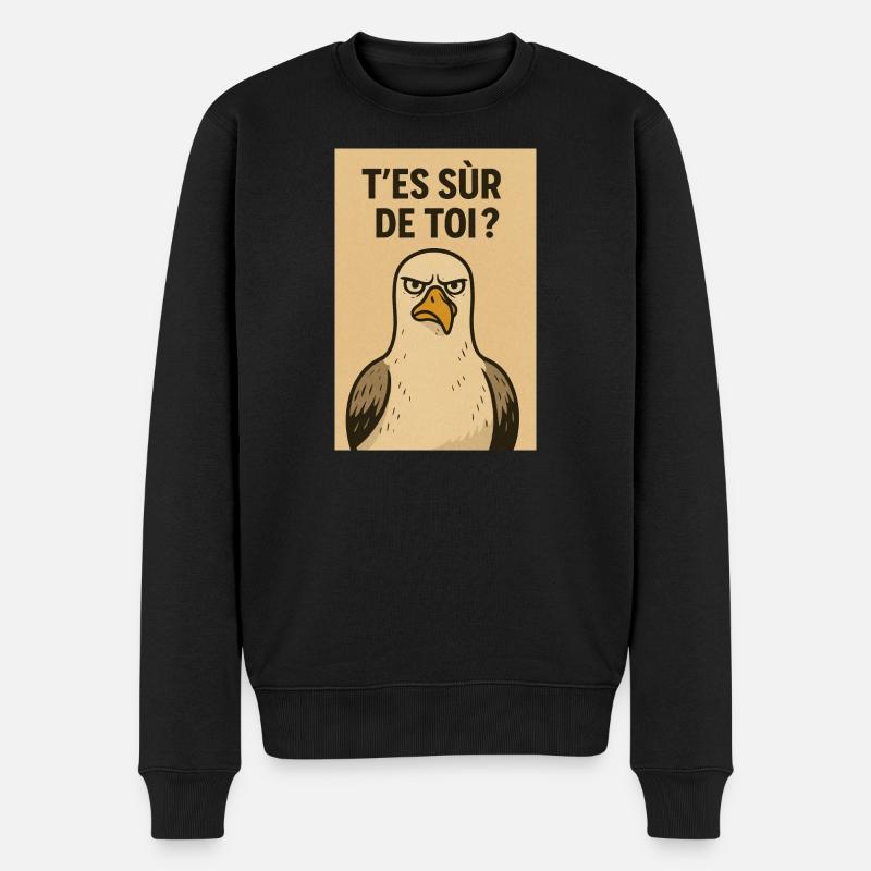 Humour d'Oiseaux Audacieux - Männer Premium Bio Pullover - Schwarz