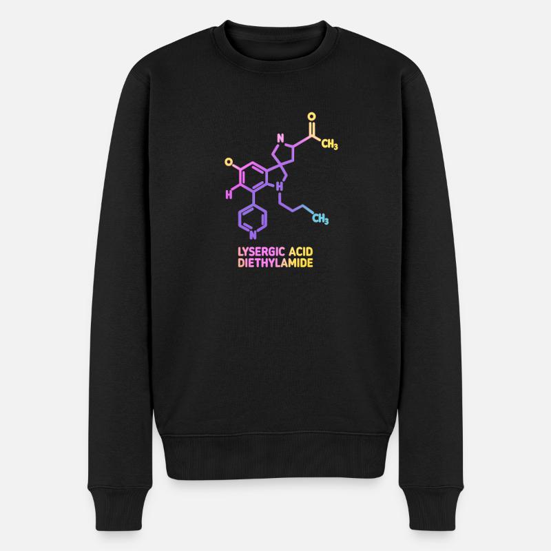 Psychedelische Molekülkunst LSD  - Männer Premium Bio Pullover - Schwarz