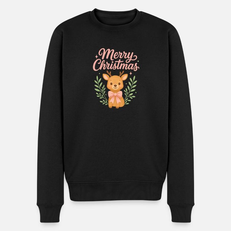 Joyeux Noël Renne - Pull Premium bio Homme - noir