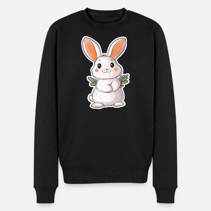 Hase - Männer Premium Bio Pullover - Schwarz