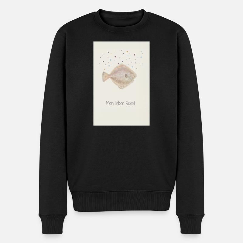 Mein Lieber Scholli Fischdesign - Männer Premium Bio Pullover - Schwarz