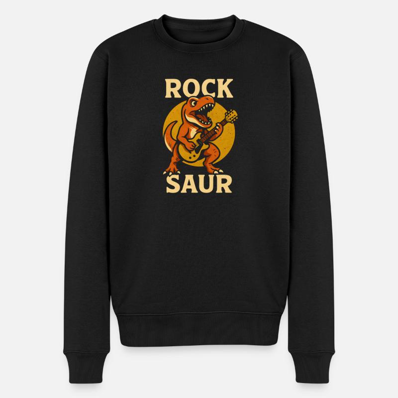 RockSaur Guitare Dino - Pull Premium bio Homme - noir
