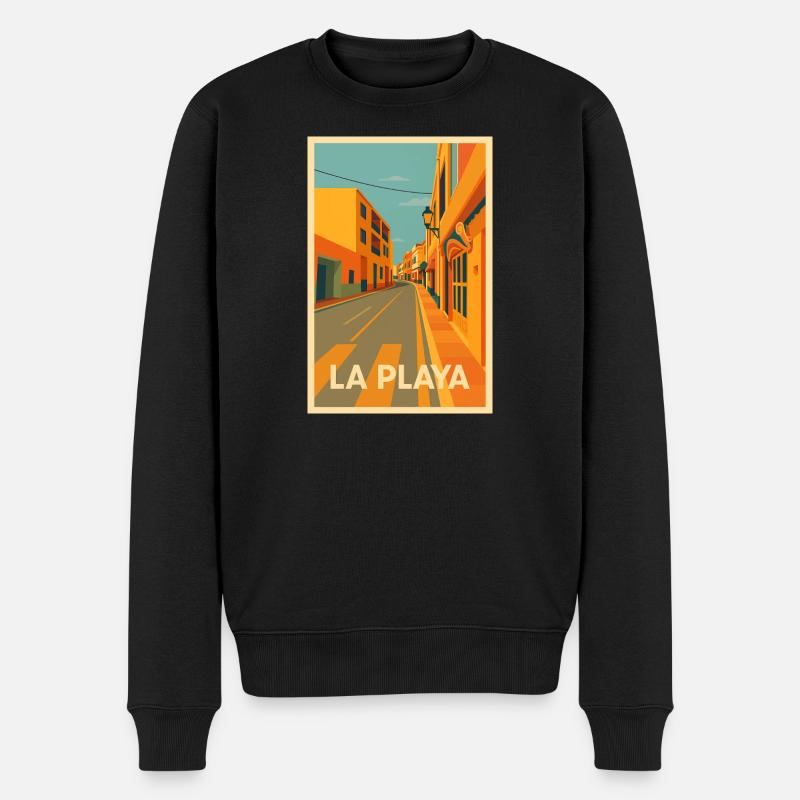 Playa de La Calera - Männer Premium Bio Pullover - Schwarz