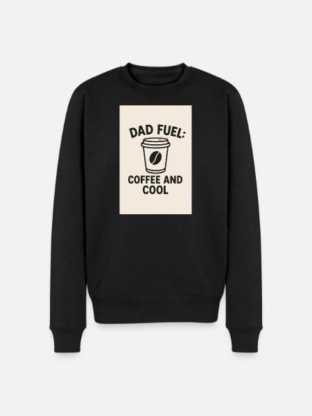 Dad Fuel: Kaffee und Cool - Männer Premium Bio Pullover - Schwarz