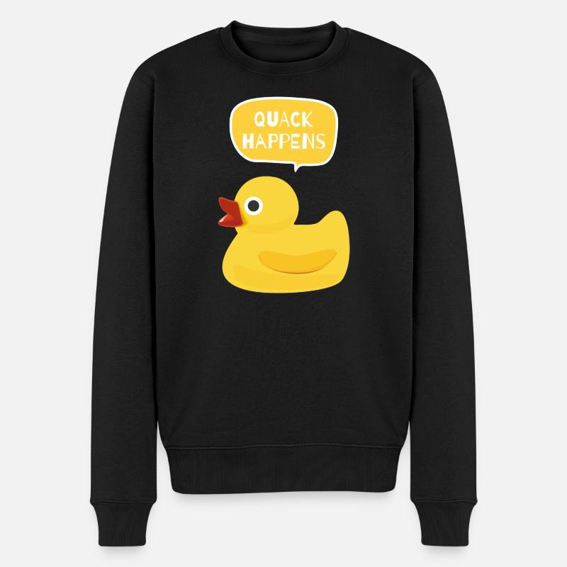 Quack Happens Ente Design - Männer Premium Bio Pullover - Schwarz