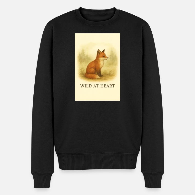 Renard sauvage dans la nature - Pull Premium bio Homme - noir
