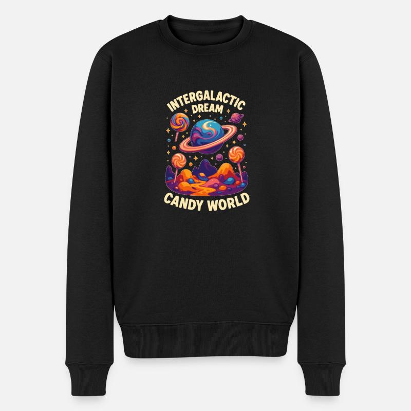 bonbon galaxie sucette planète spatiale - Pull Premium bio Homme - noir