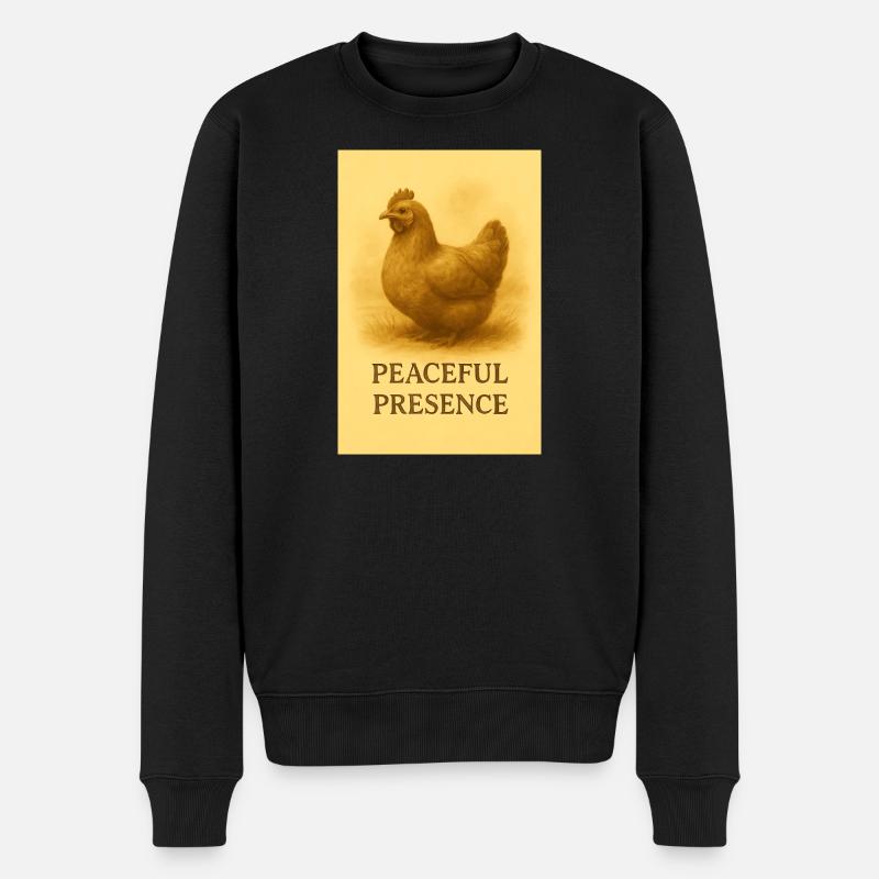 Stille Hühnerpräsenz - Männer Premium Bio Pullover - Schwarz