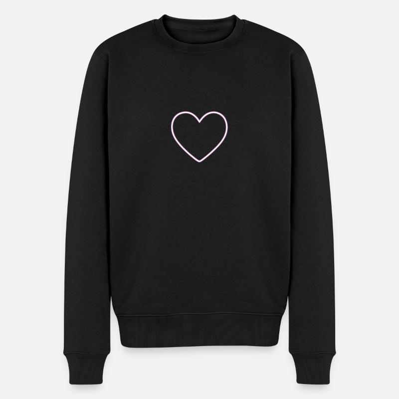 Contour en cœur néon rose - Pull Premium bio Homme - noir