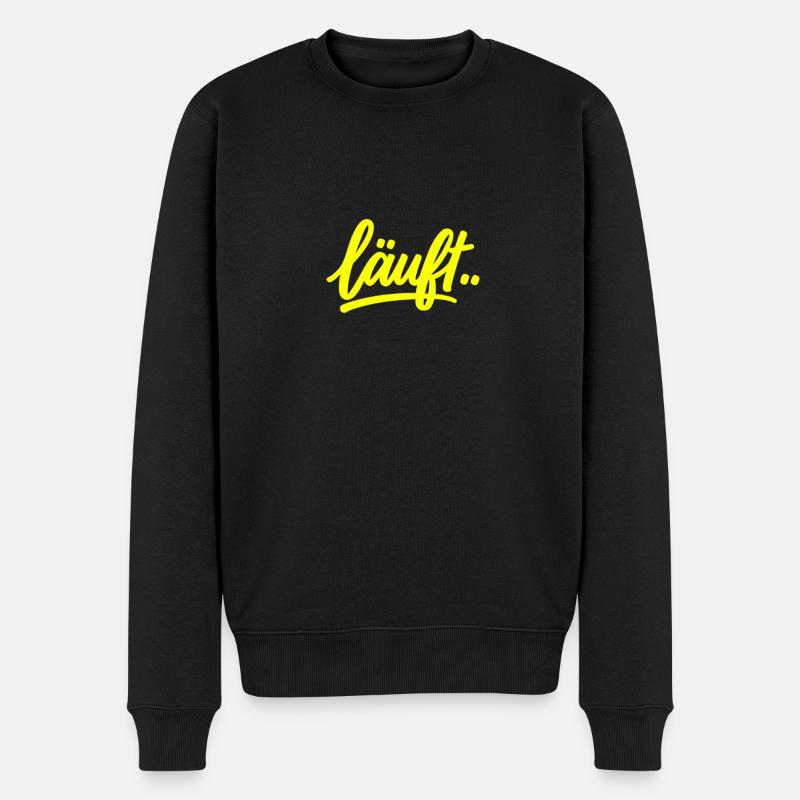 Läuft.. Neon - Männer Premium Bio Pullover - Schwarz