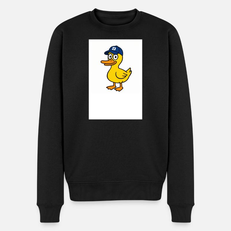 Ente mit D-Kappe - Männer Premium Bio Pullover - Schwarz