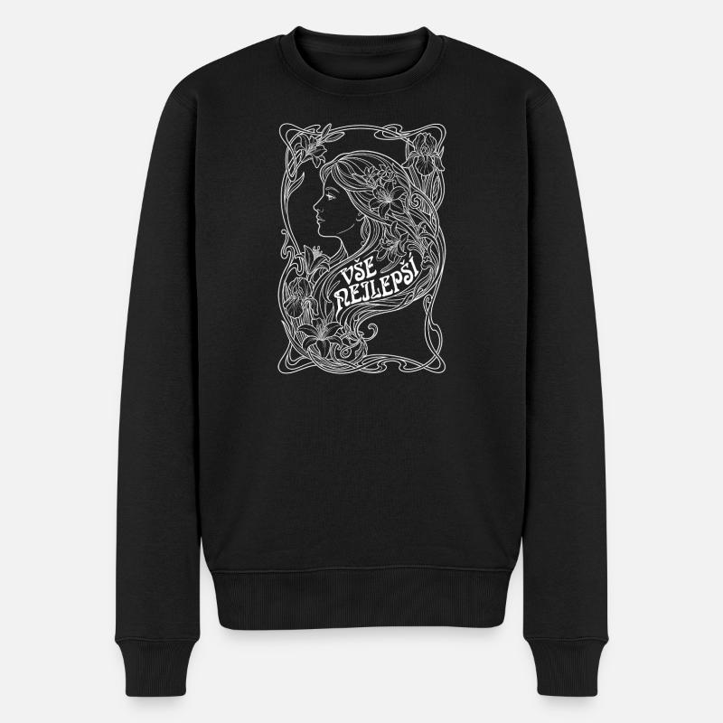 Vse Nejlepsi Jugendstil Frau - Männer Premium Bio Pullover - Schwarz