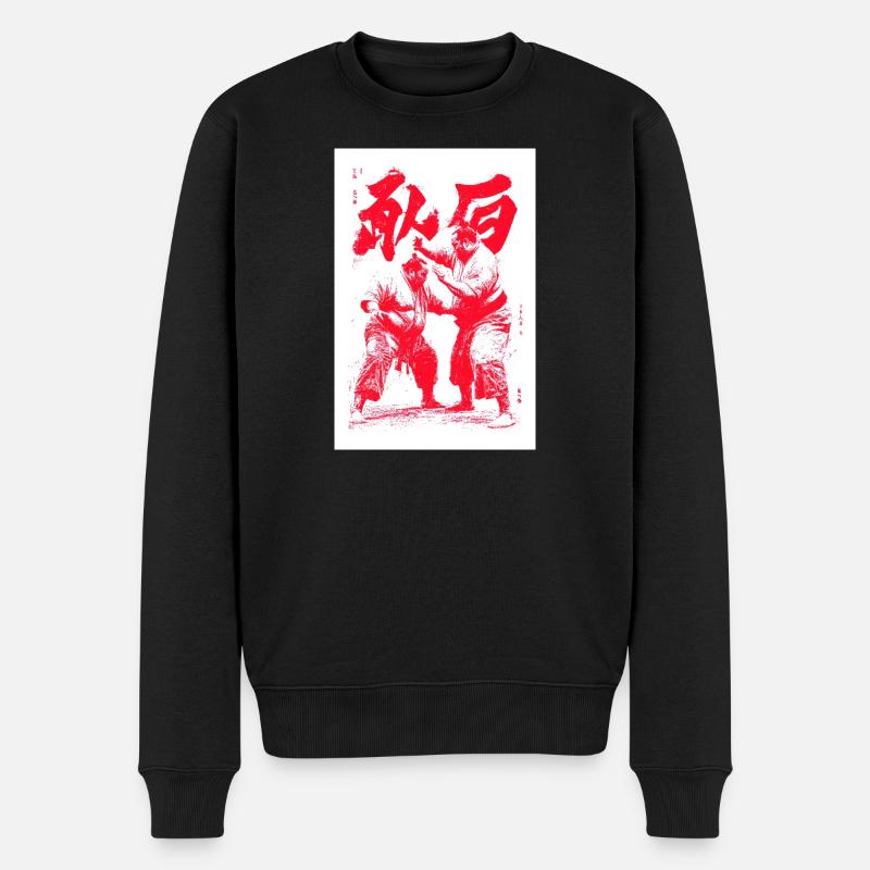 Crimson Martial Duel Tinte - Männer Premium Bio Pullover - Schwarz