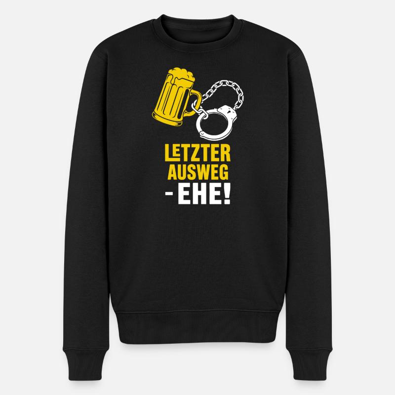 Letzter Ausweg Ehe Meme - Männer Premium Bio Pullover - Schwarz