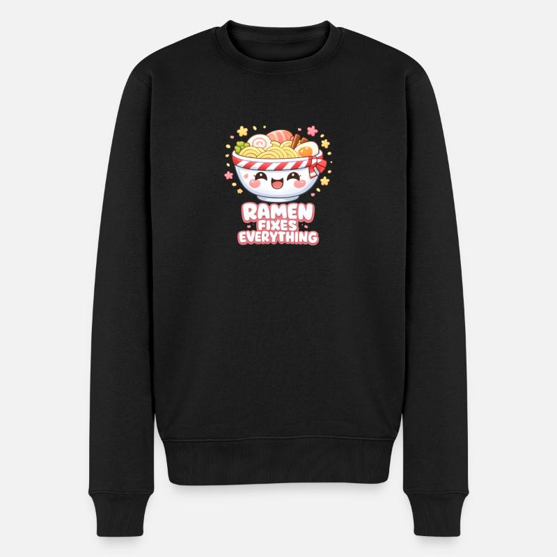 Le ramen règle tout - Pull Premium bio Homme - noir