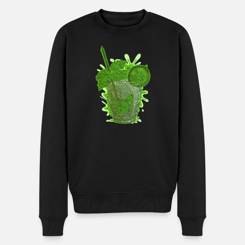 Labyrinthartiger Mojito - Männer Premium Bio Pullover - Schwarz