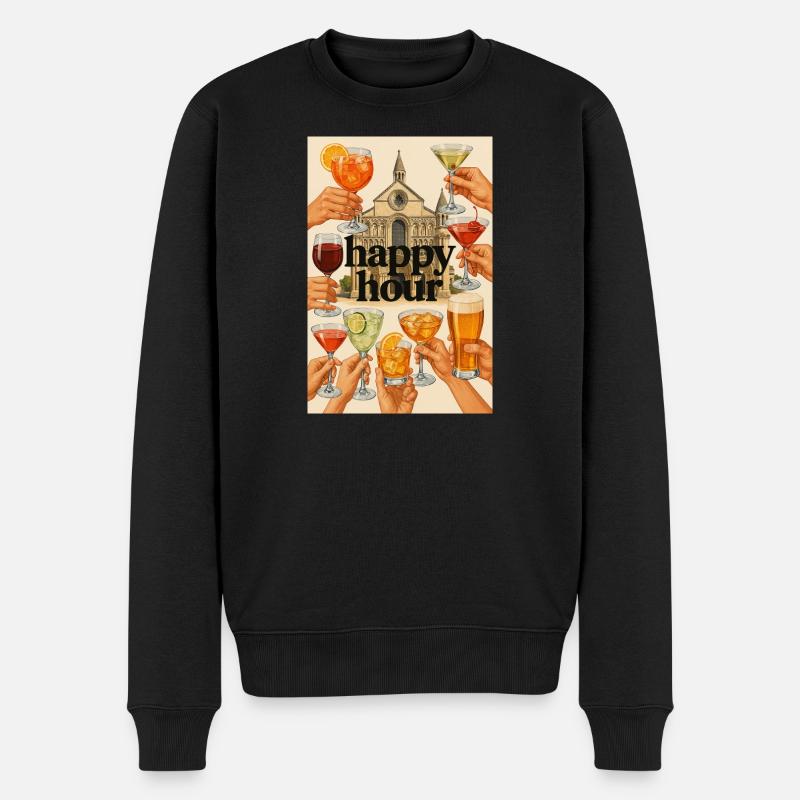 Happy_Hour_Collage - Pull Premium bio Homme - noir