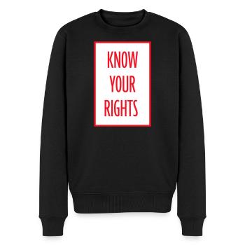 Know Your Rights Aktivismus Gerechtigkeit Freiheit - Männer Premium Bio Pullover - Schwarz - Vorne - Nico (187cm)