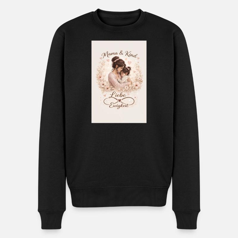 Mutter Tochter  - Männer Premium Bio Pullover - Schwarz