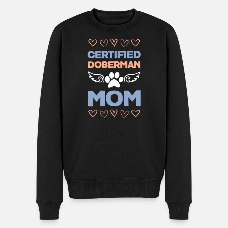 Dobermann Mama Zertifiziert - Männer Premium Bio Pullover - Schwarz
