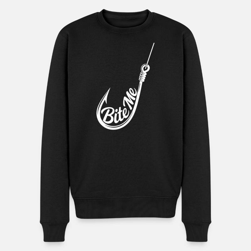Bite Me Hook Silhouette Tee - Men's Premium Organic Jumper - black