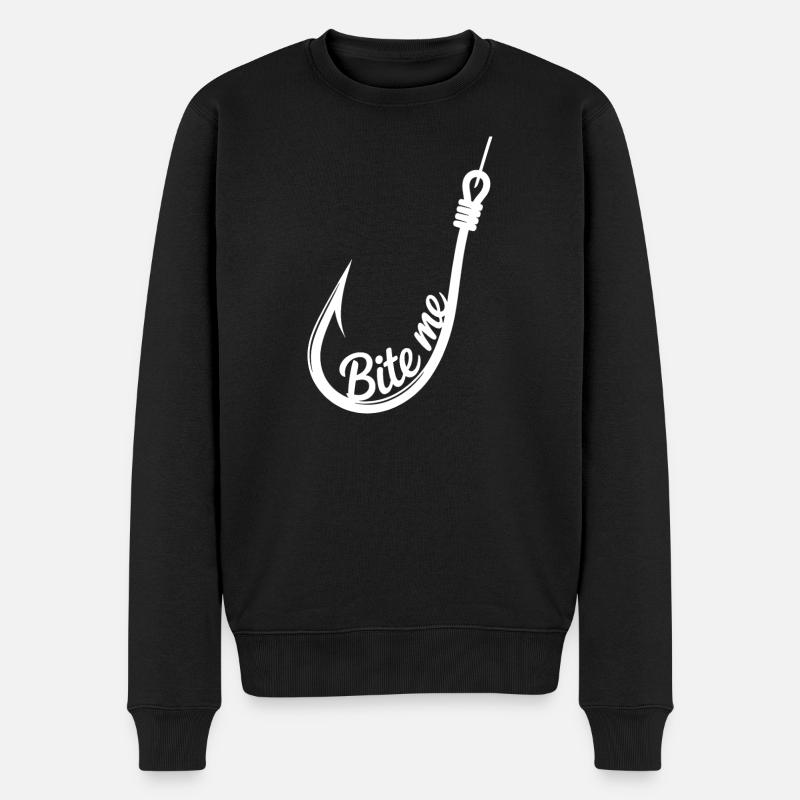 Bite Me Angelhaken-Emblem - Männer Premium Bio Pullover - Schwarz
