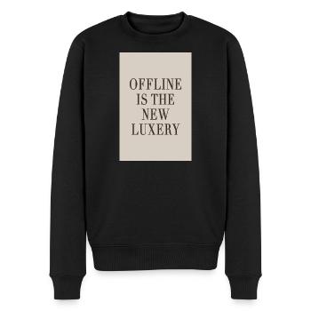 Le hors ligne est le nouveau luxe – le Luxe Silencieux - Pull Premium bio Homme - noir - Devant - Nico (187cm)