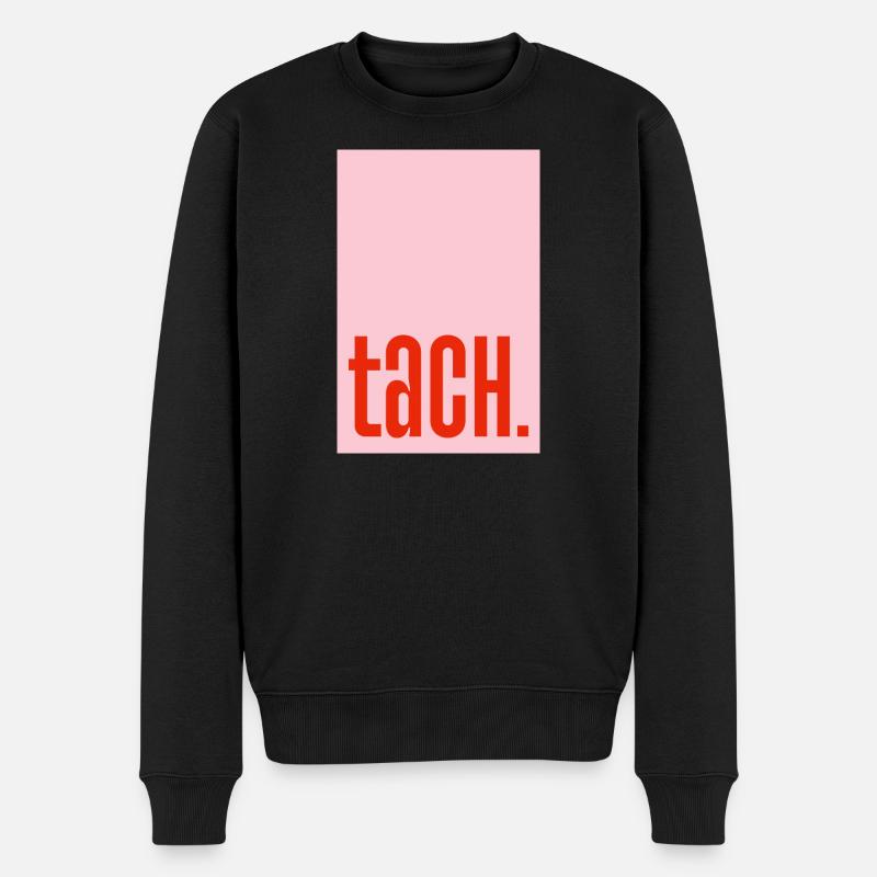 Tach - rosa rot - Männer Premium Bio Pullover - Schwarz