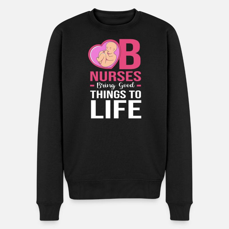 Krankenschwester Schwangerschaft Krankenhaus - Männer Premium Bio Pullover - Schwarz