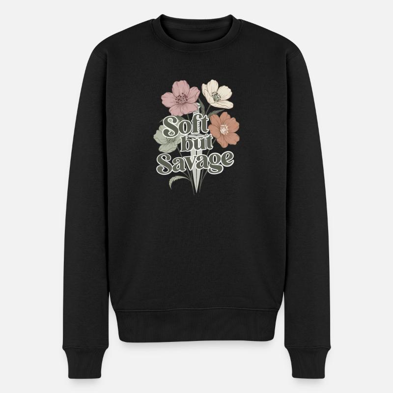 Doux mais sauvage - Pull Premium bio Homme - noir
