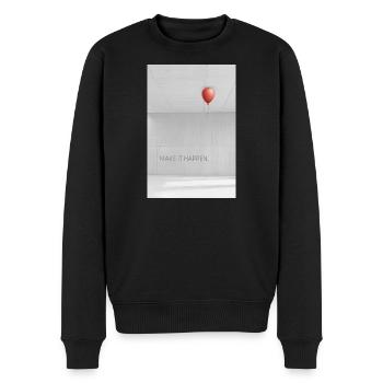 Make it happen Motivation Erfolg Ziele Spruch - Männer Premium Bio Pullover - Schwarz - Vorne - Nico (187cm)