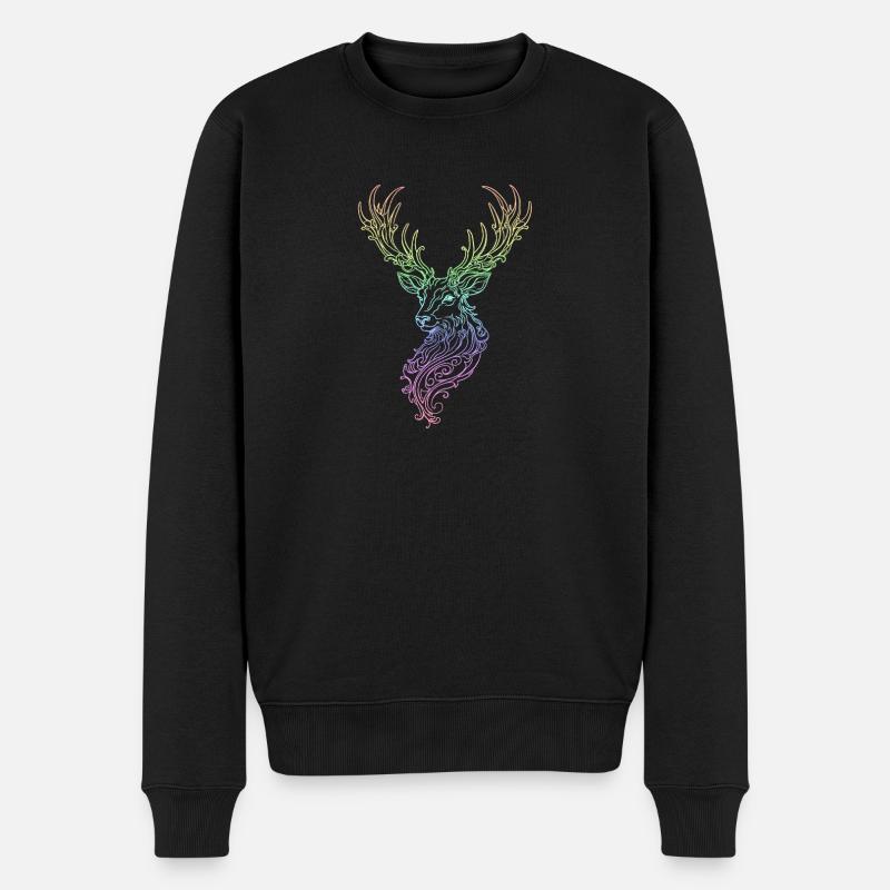 Cerfs Arc-en-ciel - Pull Premium bio Homme - noir